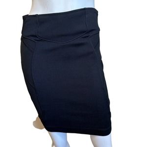 WHYRED Black High Waisted Stretch Mini Tight Knit Skirt sz S